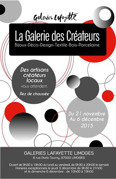 Article INFO - Galerie des Créateurs Galeries Lafayette LIMOGES