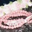 Bracelet élastique 3 rangs rose bonbon perles anciennes et ruban liberty